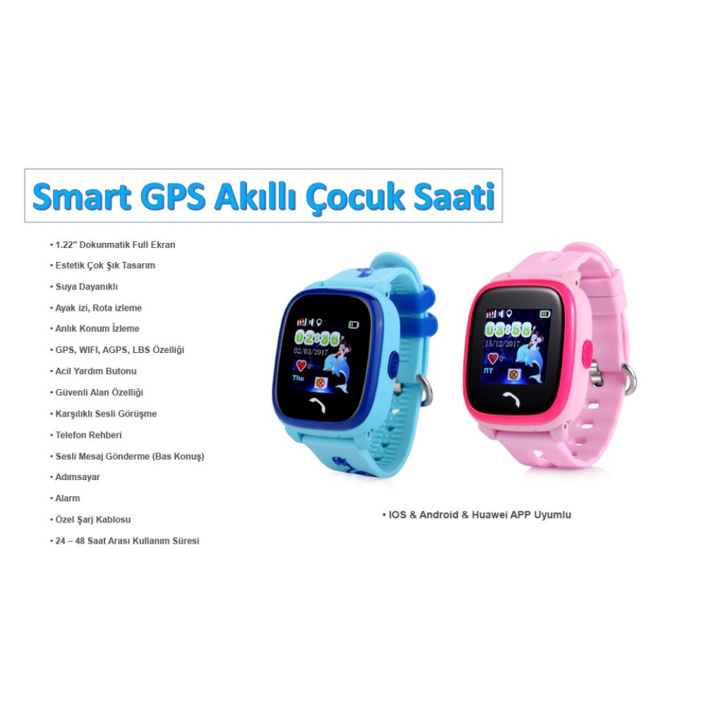 Tsmart Akıllı Çocuk Saati Suya Dayanıklı GPS Özellikli Pembe