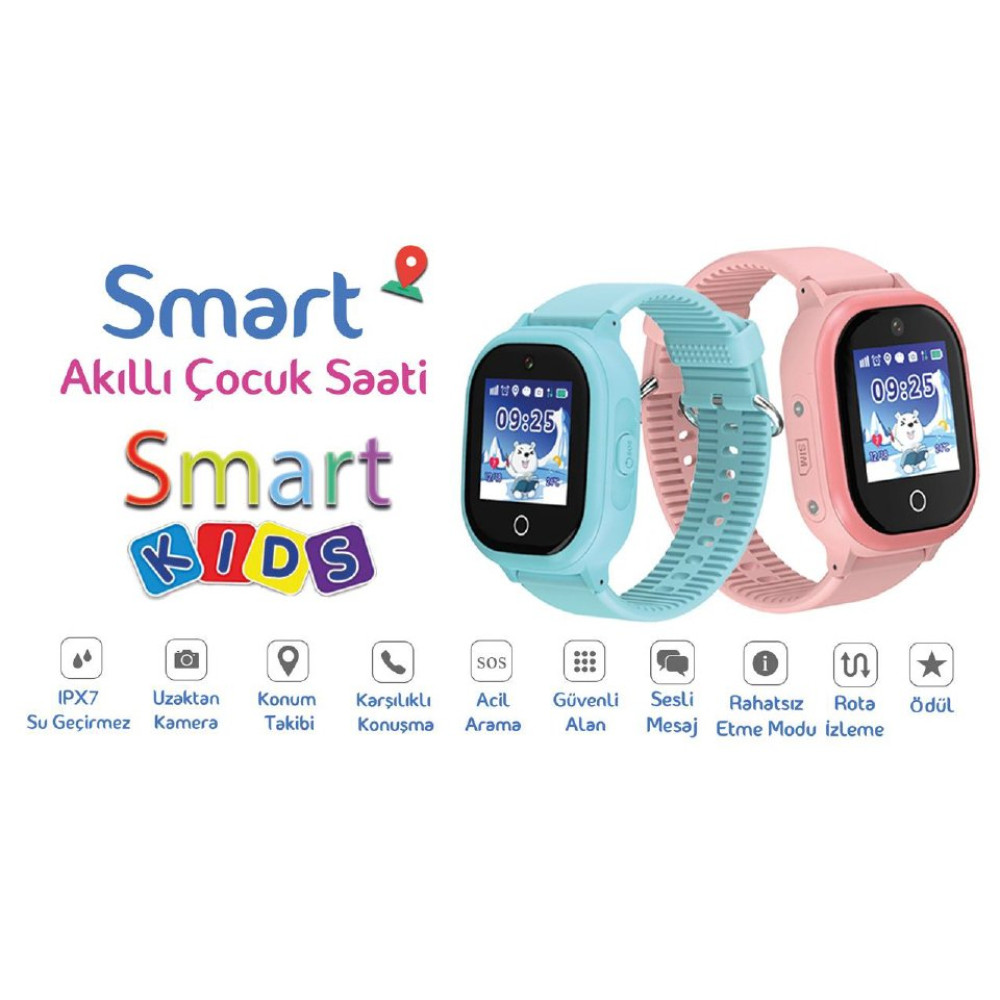 Tsmart Akıllı Çocuk Saati Suya Dayanıklı, Kamera ve GPS Özellikli Pemb