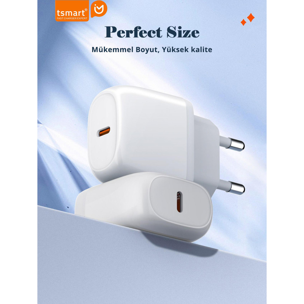 Tsmart Type C PD 20W Seyahat Hızlı Şarj Cihazı TS-PDE20