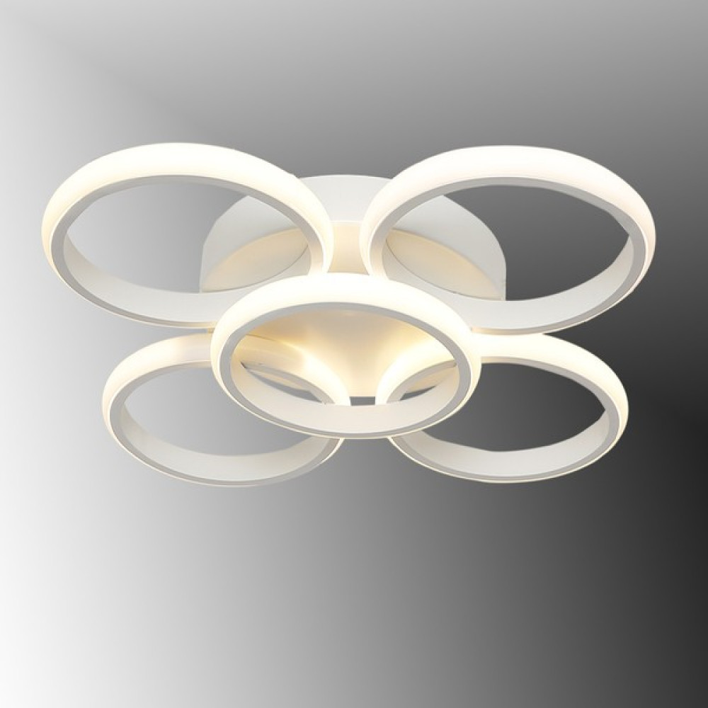 TT Aydınlatma TT304-4+1-BY Yuvarlak Tt Aydınlatma Mat Beyaz 5 Li LED Avize - 3 Renk ışık Avize Fiyatı
