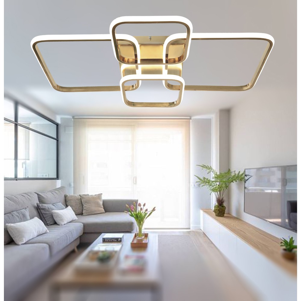 TT500-4-FSR Tt Aydınlatma Fransız Sarı Kaplama Plofonyer 4 Lü LED Avize - Rose Gold - 3 Renk Işık Avize Fiyatı
