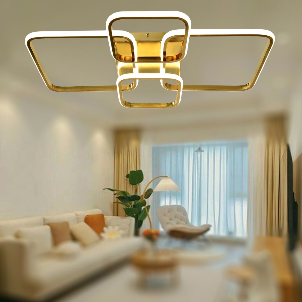 TT500-4-SR Tt Aydınlatma Sarı Kaplama Plofonyer 4 Lü LED Avize - Gold - 3 Renk Işık Avize Fiyatı