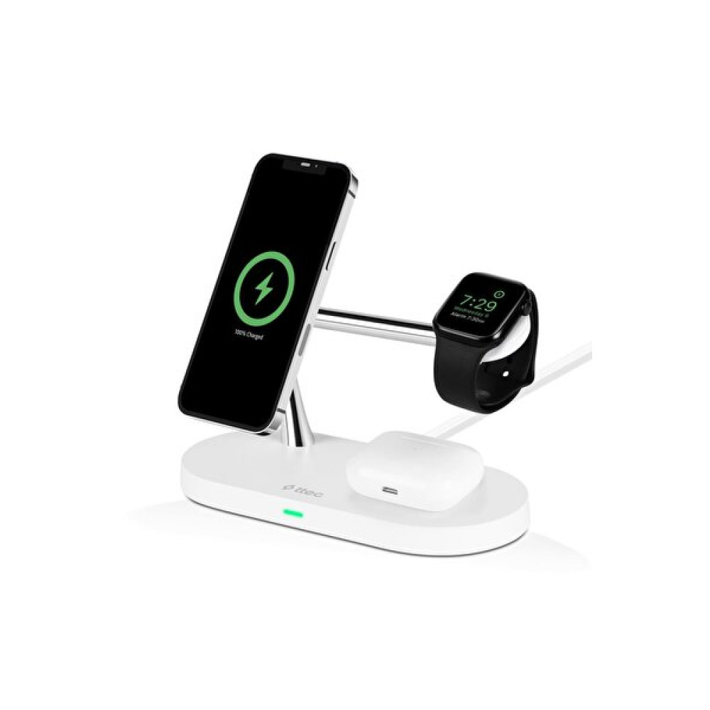 Ttec 2Ks26 Aircharger Quattro M MagSafe Uyumlu iPhone Apple Watch Airpods Led Li Kablosuz Beyaz Hızlı Şarj Standı Cep Telefonu Şarj Cihazı Fiyatı