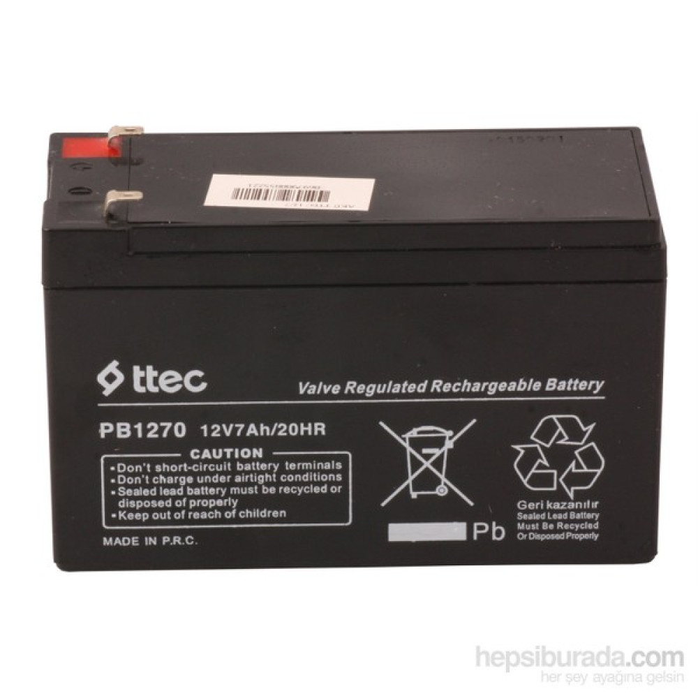 Ttec Plus Fp1270 12V 7Ah-20Hr Bakımsız Akü Akü Takviye Kablosu Fiyatı