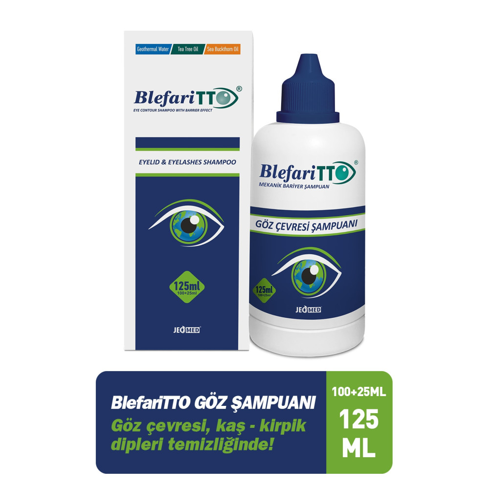 TTO Blefari Göz Çevresi Şampuanı 125 ml ( 100 25 ml ) (ÇAY AĞACI YAĞI / TEA TREE OIL) Göz Kremi Fiyatı