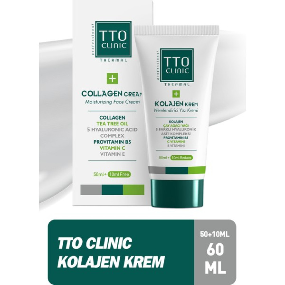 Tto Clınıc Kolajen Nemlendirici Yüz Kremi (+) 60 ml Çay Ağacı Yağı / Hyaluronik Asit Kompleksi Nemlendiriciler Fiyatı