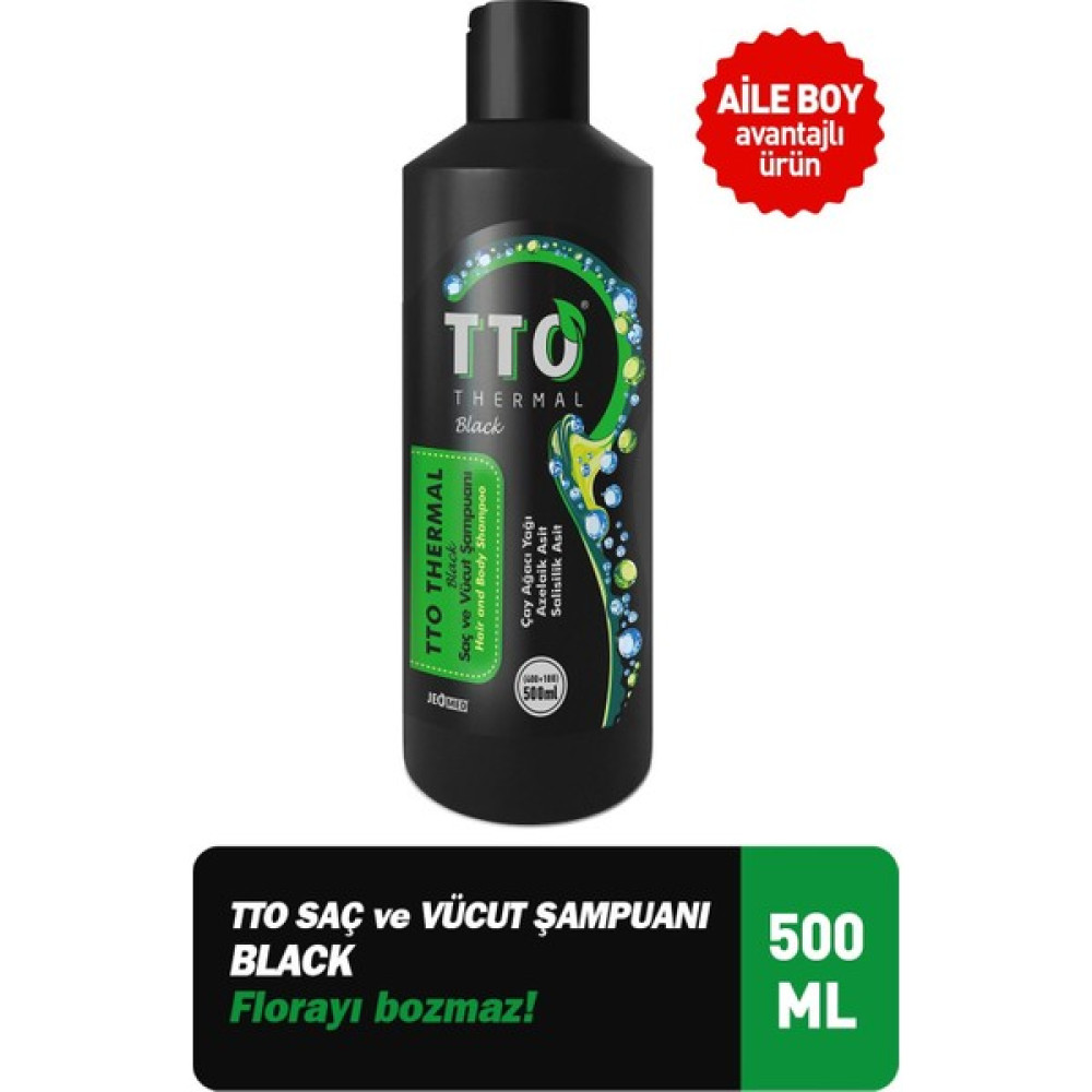 Tto Saç Ve Vücut Şampuanı 400 + 100 Ml Black ( Çay Ağ Yağı / Tea Tree Oıl) Şampuan ve Saç Kremi Fiyatı