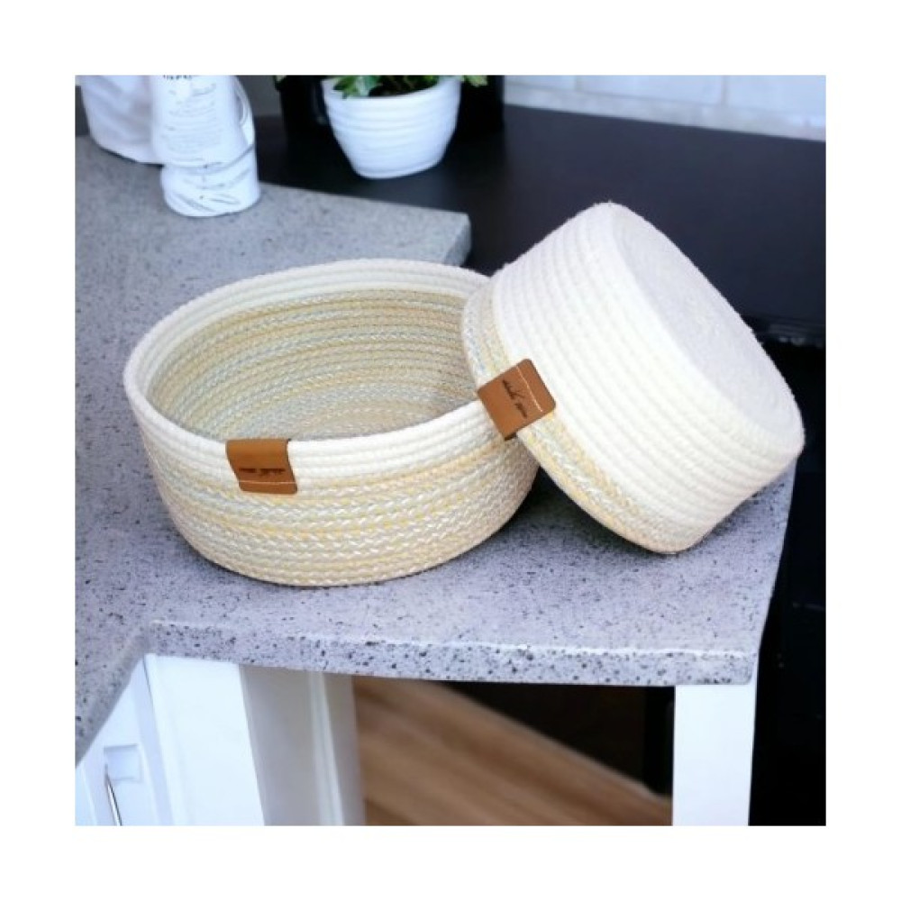 Ttt Decohandy Handmade Jüt Sepet Organizer 2'li Takım Ebruli-Beyaz Sabunluk Fiyatı