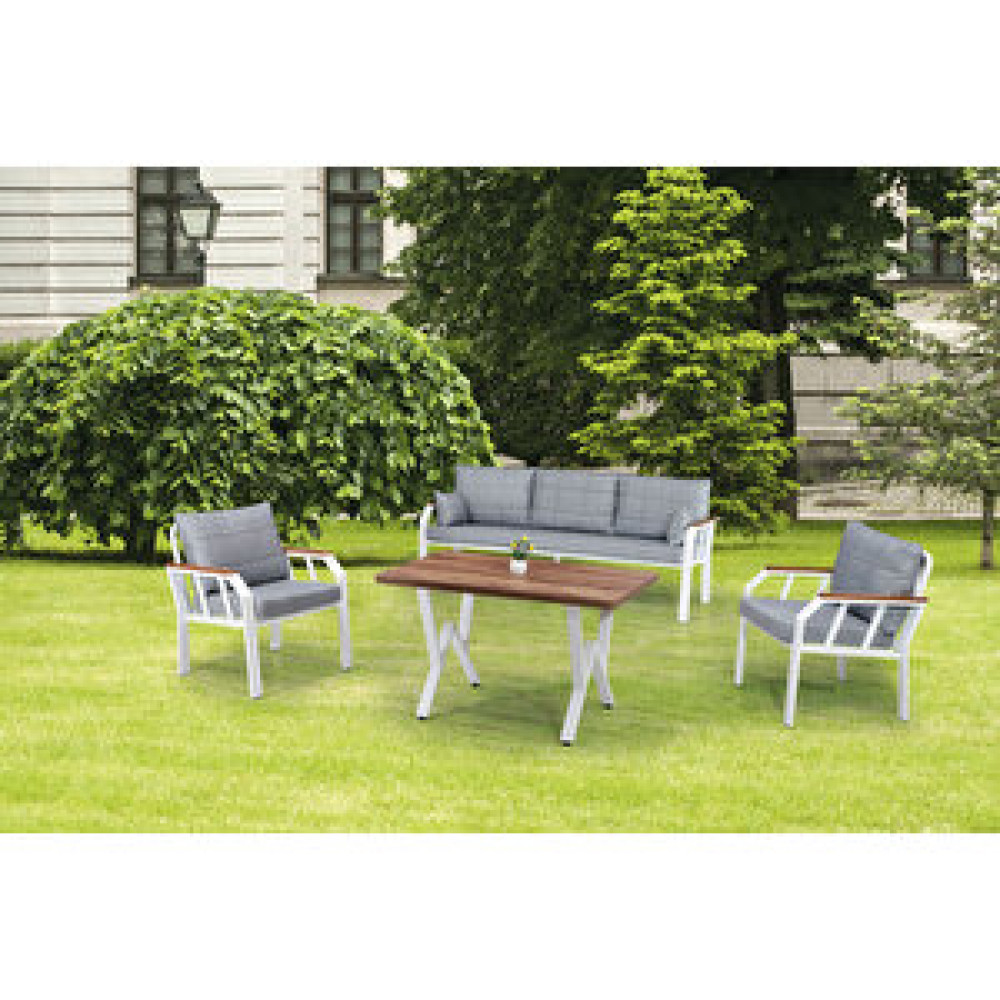 Tu Tienda Beyaz Nergi̇z 3+1+1+masa Bahçe Balkon Mobi̇lyasi̇, Kayrak Gri̇ Gri Bahçe Mobilyası Takımı Fiyatı