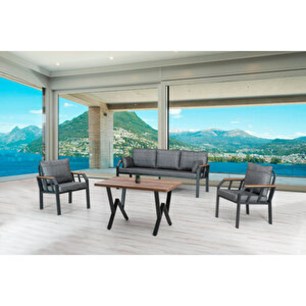 Tu Tienda Nergi̇z 3+1+1+masa Bahçe Balkon Mobi̇lyasi̇,koyu Gri̇ Siyah - Beyaz Bahçe Mobilyası Takımı Fiyatı