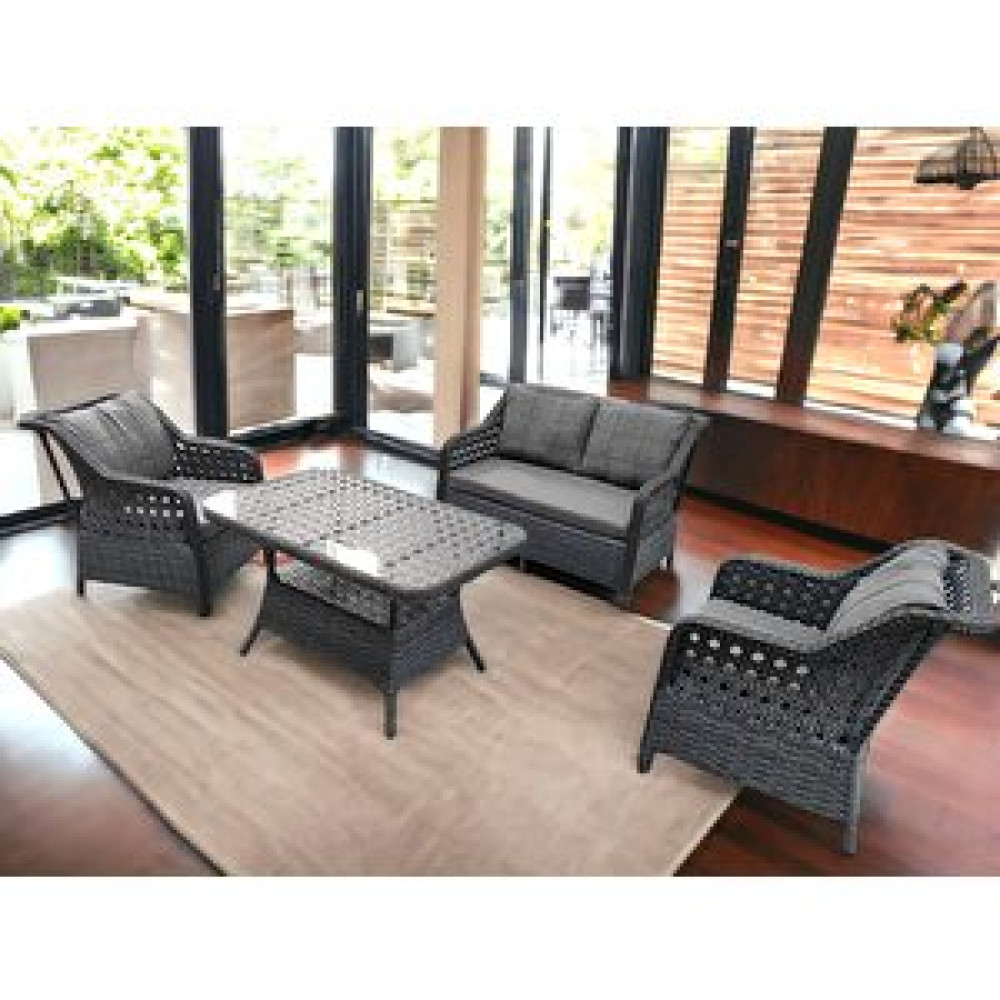 Tu Tienda Nova Rattan Örgü 2+1+1+Masa Bahçe ve Balkon Oturma Seti, İndigo Gri Sütlü Kahve Bahçe Mobilyası Takımı Fiyatı