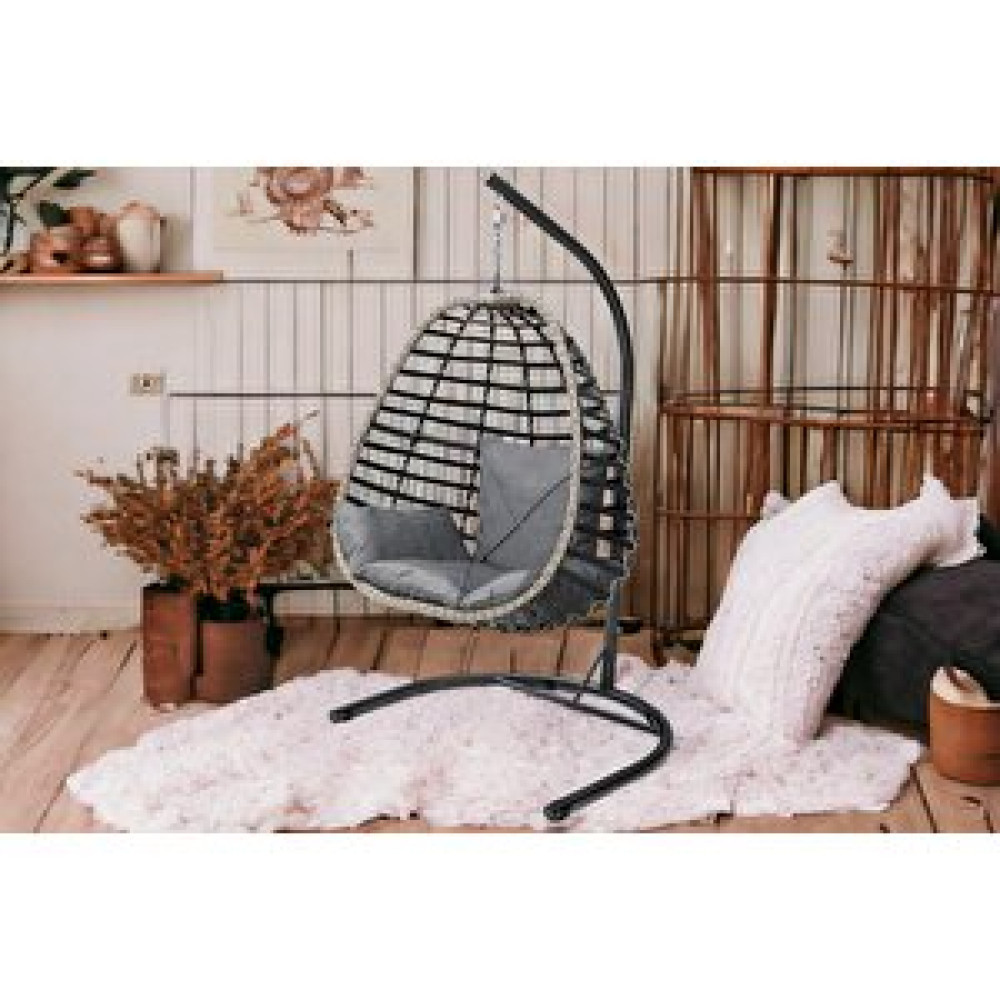 Tu Tienda Rattan Tek Ki̇şi̇li̇k Bahçe Salıncağı, Antrasi̇t Antrasit Gri Bahçe Salıncağı Fiyatı