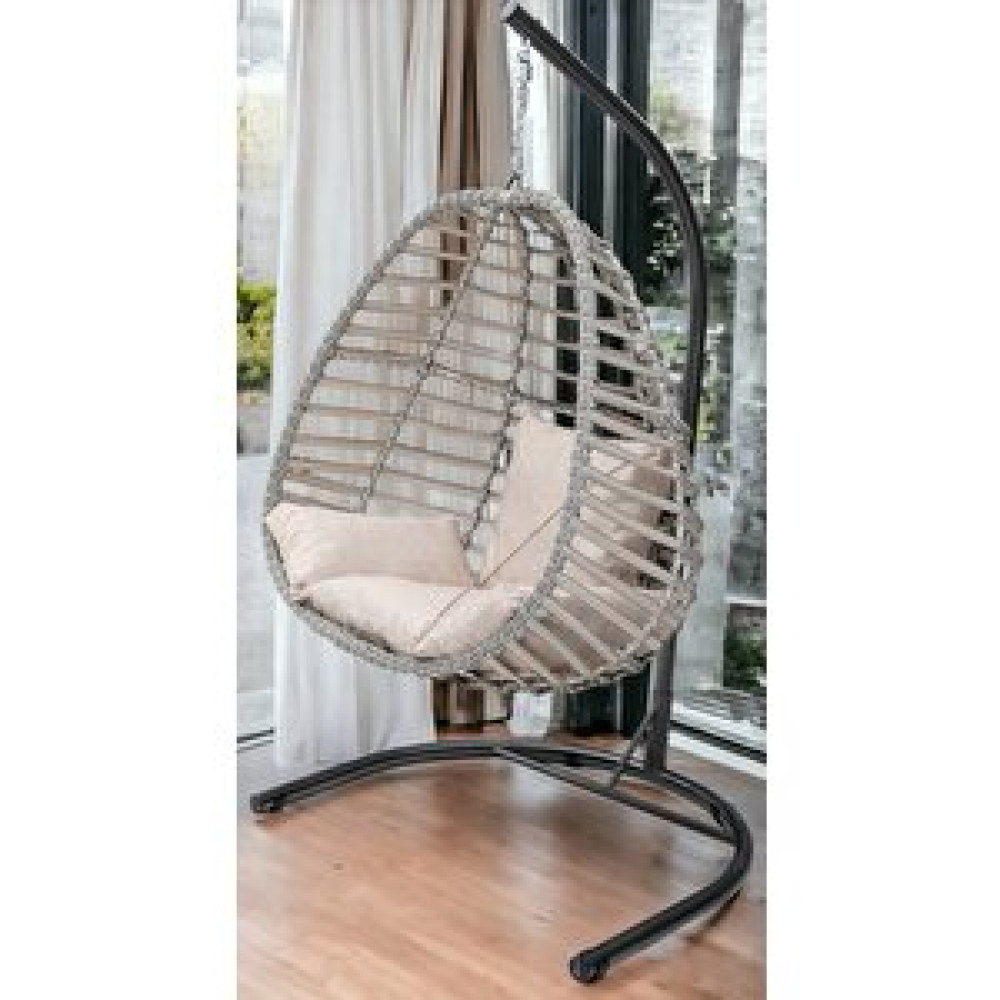 Tu Tienda Rattan Tek Ki̇şi̇li̇k Bahçe Salıncağı, Taş Rengi̇ Beyaz/Krem Bahçe Salıncağı Fiyatı