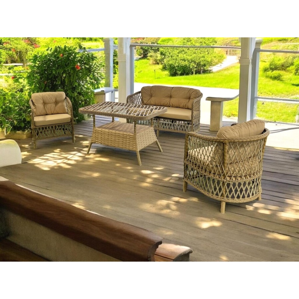 Tu Tienda TİRE ALÜMİNYUM 2 1 1 MASA RATTAN BAHÇE BALKON MOBİLYASI,BAMBU RATTAN / BEJ KUMAŞ - Kahverengi SSD / Solid State Drive Fiyatı