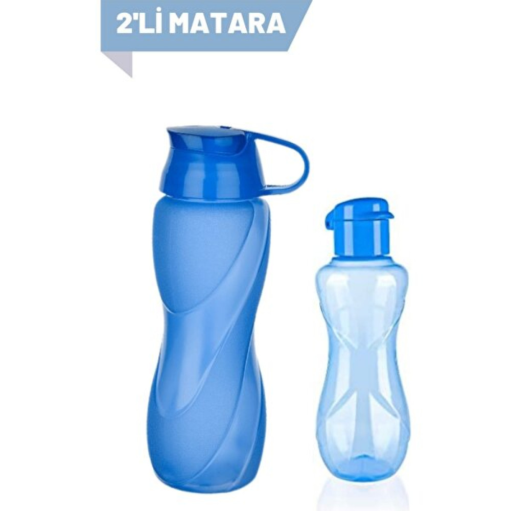 Tubi Home 2'li Set Eko Şişe Suluk - Pratik Kapak Matara 500 ml - 750 ml Mavi Suluk Fiyatı