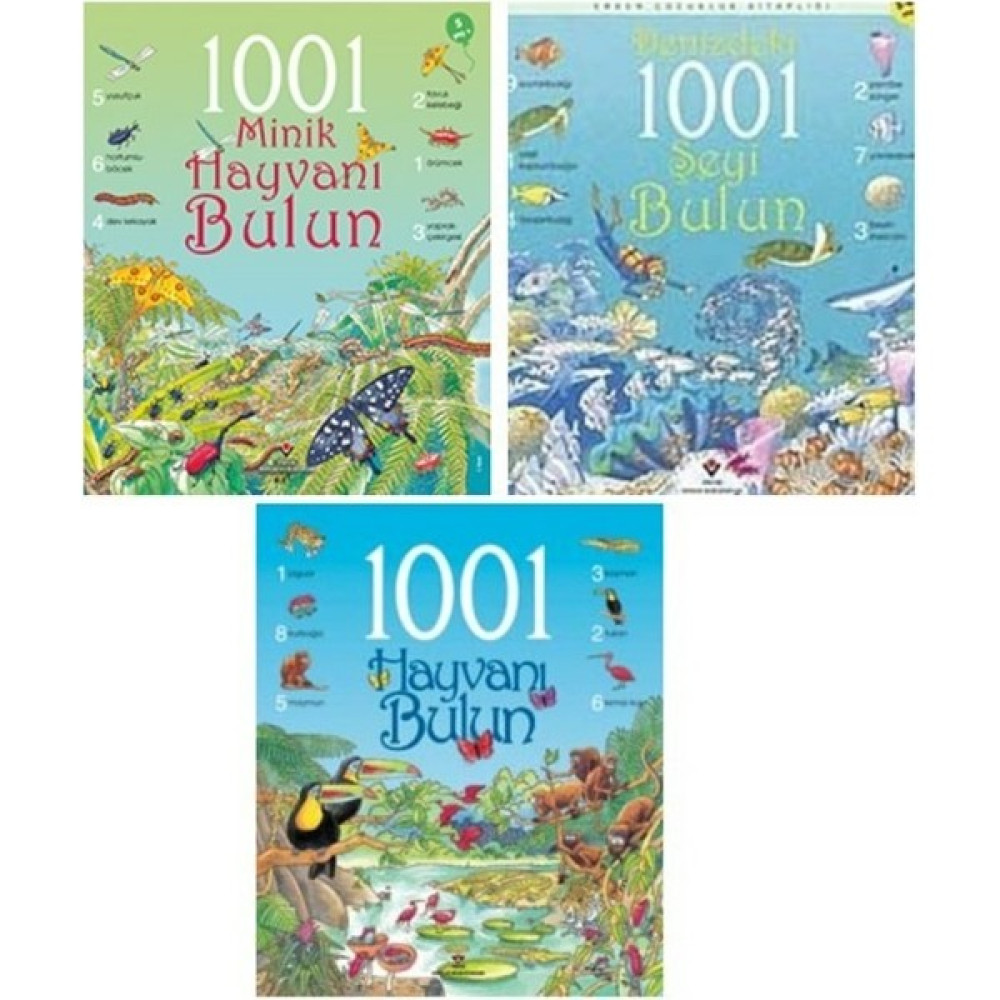 Tübitak Yayınları 1001 Hayvanı -1001 Minik Hayvan - Denizdeki 1001 Şeyi Bulun Serisi 5+ Yaş 3 Kitap Zihinsel Gelişim Kitapları Fiyatı