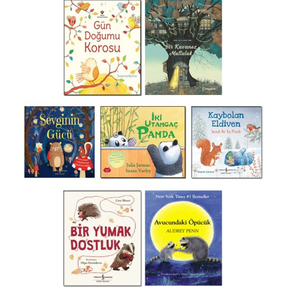Tübitak Yayınları – Gün Doğumu Korosu + Bir Kavanoz Mutluluk + Sevginin Gücü + Iki Utangaç Panda + Kaybolan Eldiven + Bir Yumak Dostluk + Avucundak... Çocuk Öykü Fiyatı