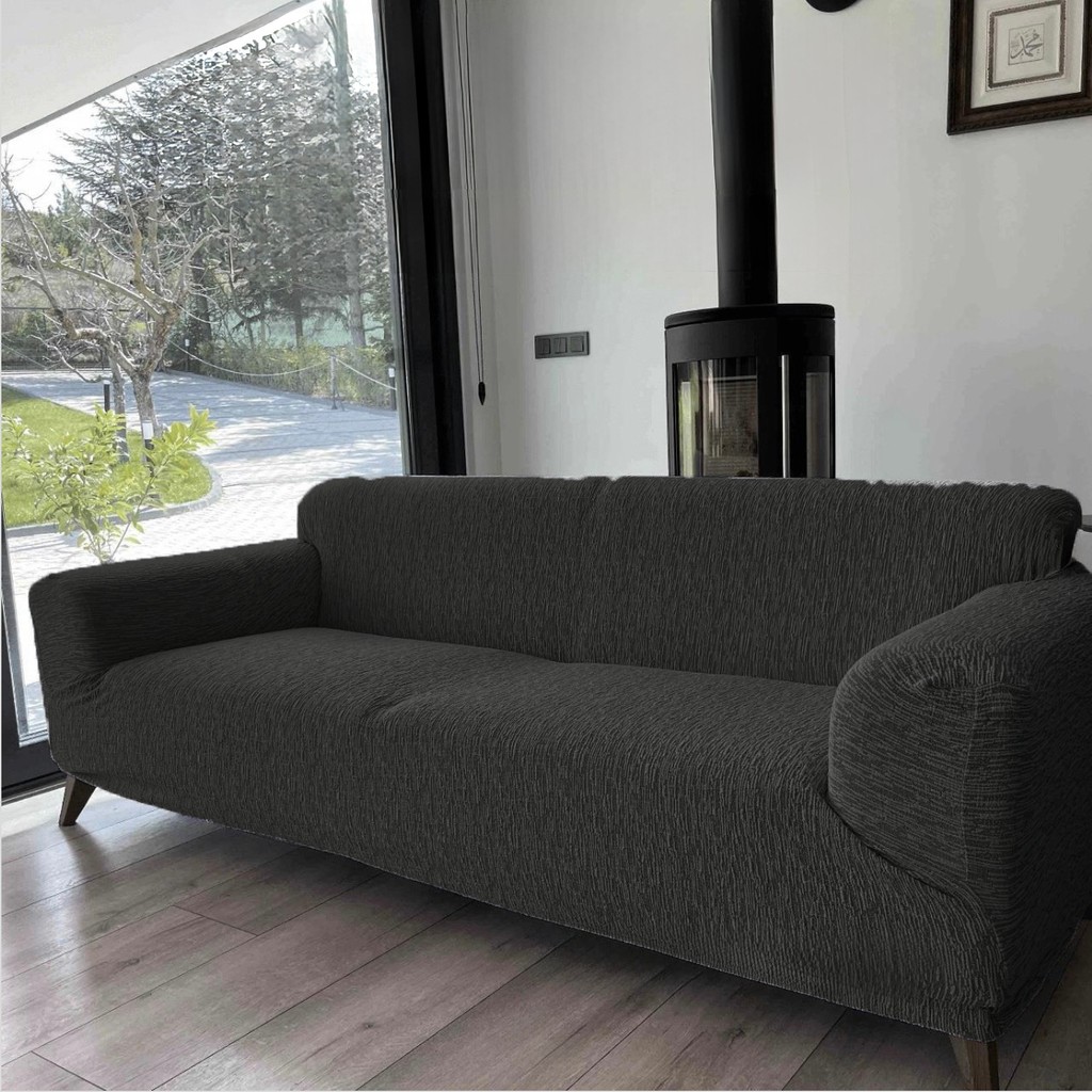 Tuchmall Jakarlı Koltuk Örtüsü , Kanepe Örtüsü ,Chester Örtüsü Koltuk Kılıfı 3 Kişilik Bir Adet - 185 x 230 cm - Antrasit Diğer Fiyatı