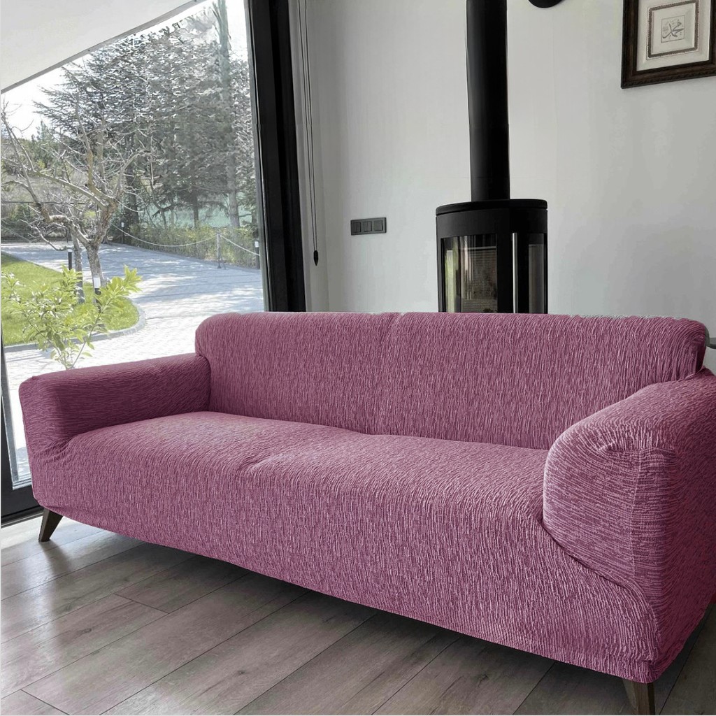 Tuchmall Jakarlı Koltuk Örtüsü , Kanepe Örtüsü ,Chester Örtüsü Koltuk Kılıfı 3 Kişilik Bir Adet - 185 x 230 cm - Pembe Diğer Fiyatı