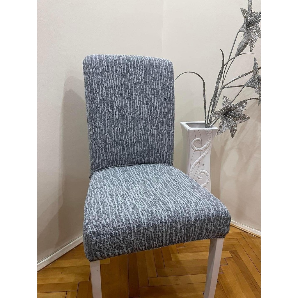 Tuchmall Jakarlı Sandalye Kılıfı-Sandalye Örtüsü Yıkanabilir ve Esnektir - 35 x 50 cm - Koyu Gri Standart Sandalye Fiyatı