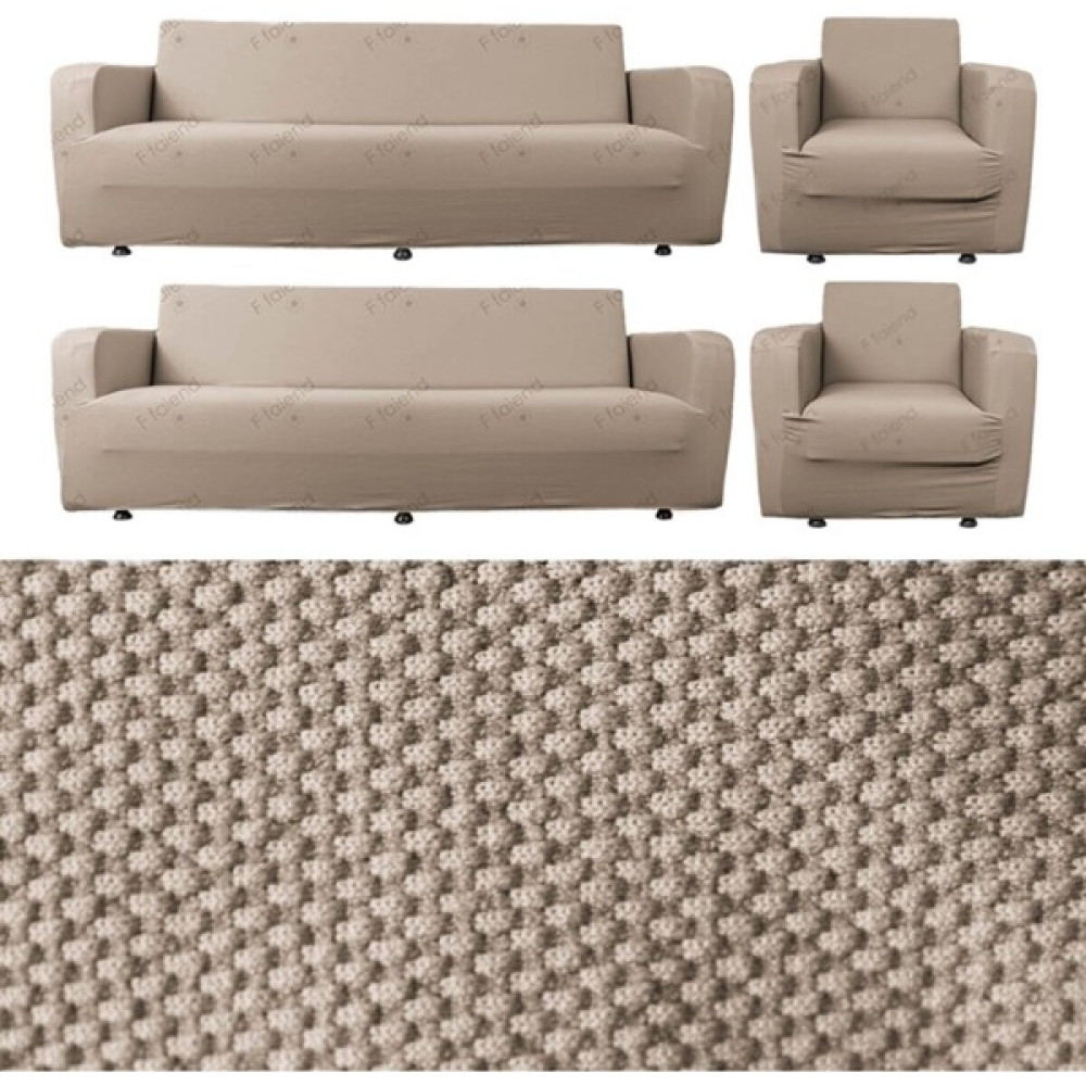 Tuchmall Koltuk Kanepe Kılıfı Takımı Çekyat Örtüsü Lastıklı Esnek 3+3+1+1 Maxi Takım - Açık Kahverengi - 180 x 230 cm Koltuk & Kanepe Örtüsü Fiyatı
