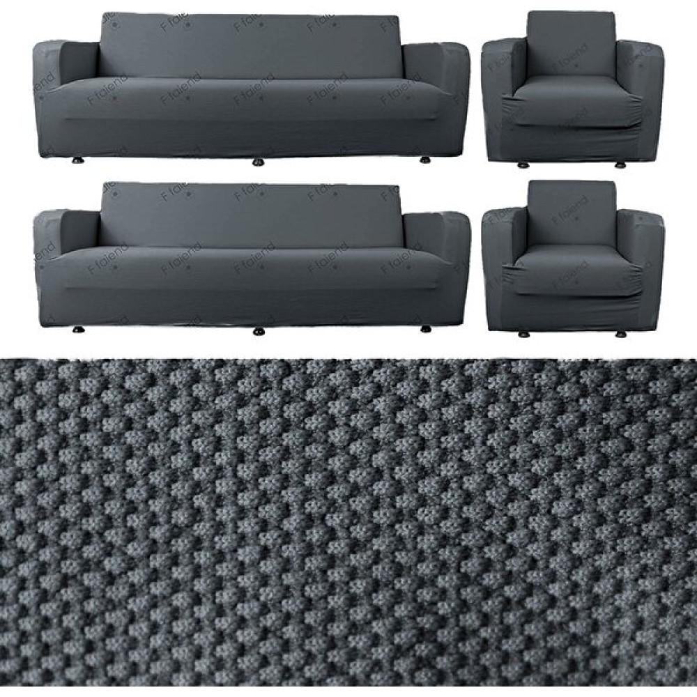Tuchmall Koltuk Kanepe Kılıfı Takımı Çekyat Örtüsü Lastıklı Esnek 3+3+1+1 Maxi Takım - Koyu Gri - 180 x 230 cm Koltuk & Kanepe Örtüsü Fiyatı