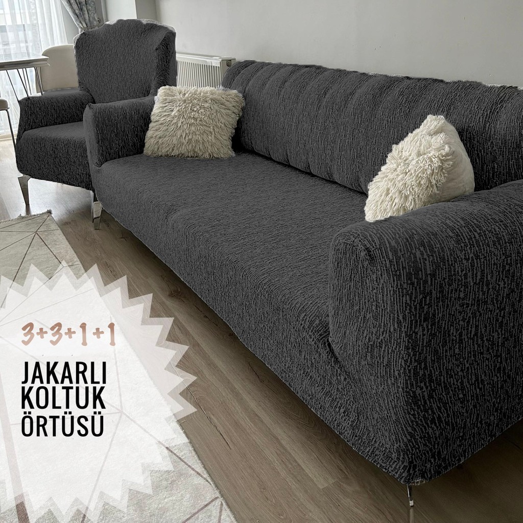 Tuchmall Koltuk Örtüsü 3+3+1+1 Takımı Lastikli Esnek Yıkanabilir Çekyat Kanepe Kılıfı.esnek ve Lastikli - Antrasit - 180 x 230 cm SSD / Solid State Drive Fiyatı