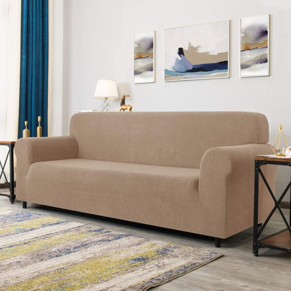 Tuchmall Likrali Koltuk, Kanepe, Çekyat Örtüsü 3 Kişilik Koltuk Örtüsü Lastikli, Pitikare Desen - 180 x 230 cm - Vizon Koltuk & Kanepe Örtüsü Fiyatı