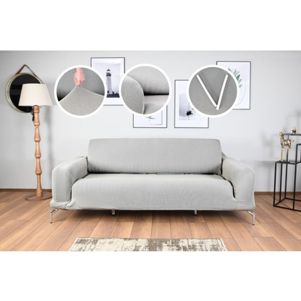Tuchmall Likralı Koltuk Örtüsü Üçlü Veya Çekyat Için Lastikli Yeni Bal Peteği Desen 1 Adet - Gri - 180 x 230 cm Koltuk & Kanepe Örtüsü Fiyatı