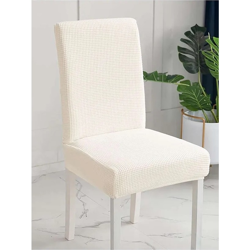Tuchmall Sandalye Kılıfı, Sandalye Örtüsü Yıkanabilir Lastikli ve Esnek 1 Adet - 35 x 50 cm - Krem Standart Sandalye Fiyatı