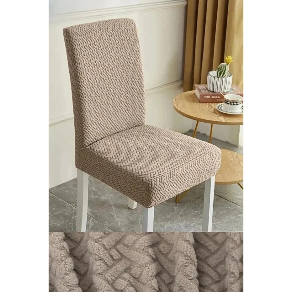 Tuchmall Sandalye Örtüsü Yüksek Kaliteli ve Esnek Yıkanabilir Sandalye Kılıfı Tuğla Desen 1 Adet - 35 x 50 cm - Vizon Standart Sandalye Fiyatı