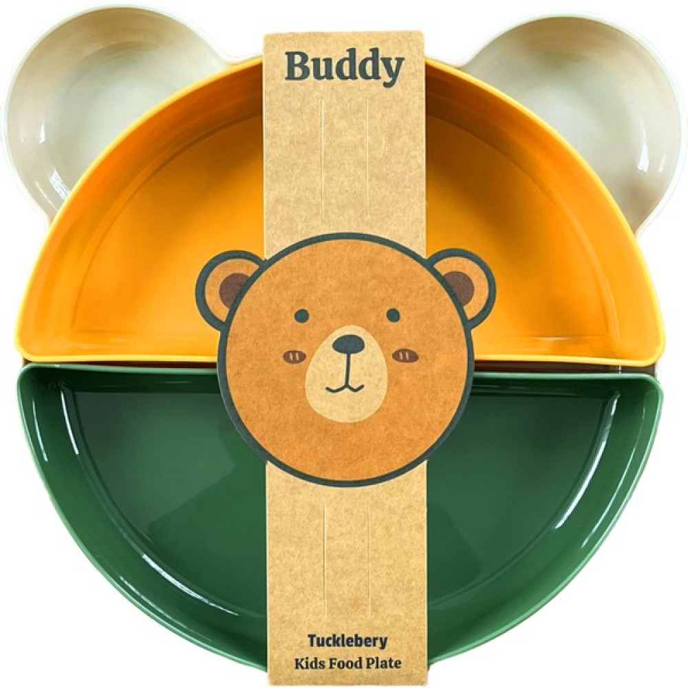 Tucklebery Buddy Mama Tabağı Seti | 1 Ayıcık Tabak + 4 Kase | Bebek ve Çocuklar İçin Yemek Takımı | BPA İçermez (Bej Sarı Yeşil) - Sarı - Yeşil Mama Seti Fiyatı