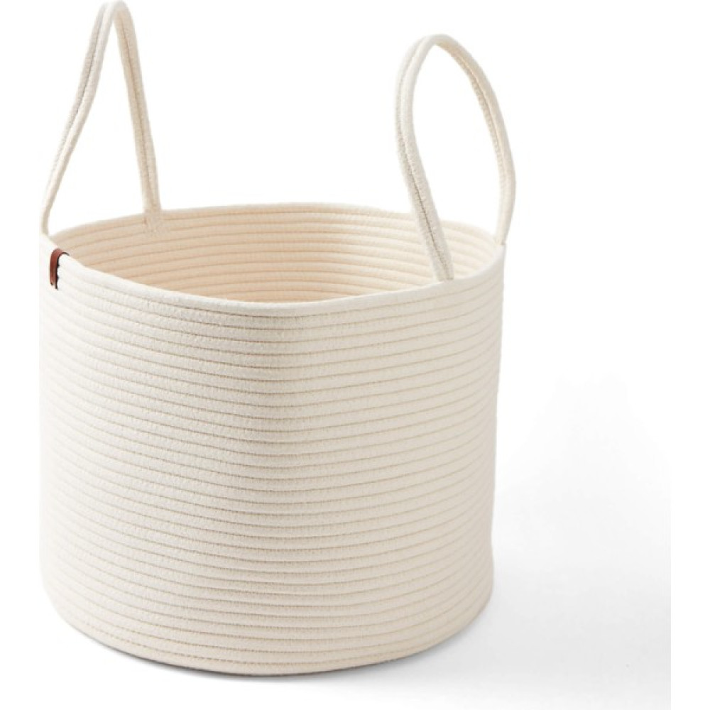Tucklebery Kuffe Askılı Pamuk Sepet, Çok Amaçlı Dekoratif Sepet, Büyük Boy - 36x36x30 - Ekru Sepet Fiyatı