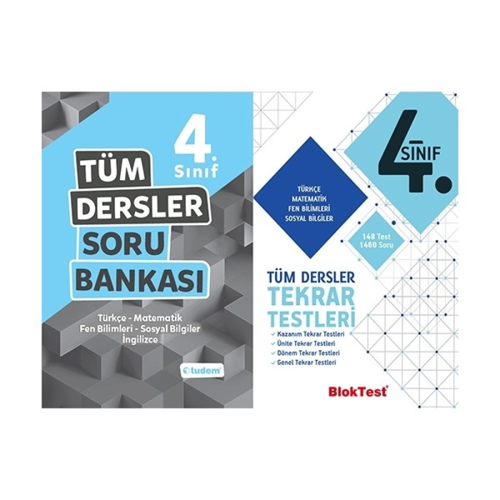 Tudem 4. Sınıf Tüm Dersler Soru Bankası & Bloktest 4. Sınıf Tüm Tekrar Testleri Kaynak Kitapları Fiyatı