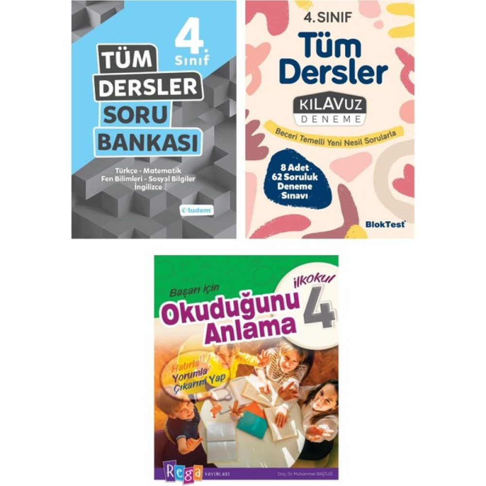 Tudem 4. Sınıf Tüm Dersler Soru Bankası +Deneme +Okuduğunu Anlama Seti Kaynak Kitapları Fiyatı
