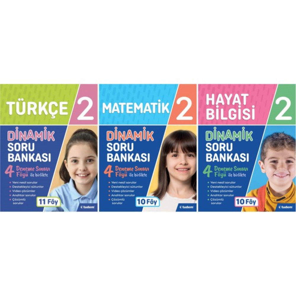 Tudem Yayınları 2. Sınıf Dinamik 3'lü Set (Türkçe + Matematik + Hayat B.) - Tudem Kaynak Kitapları Fiyatı