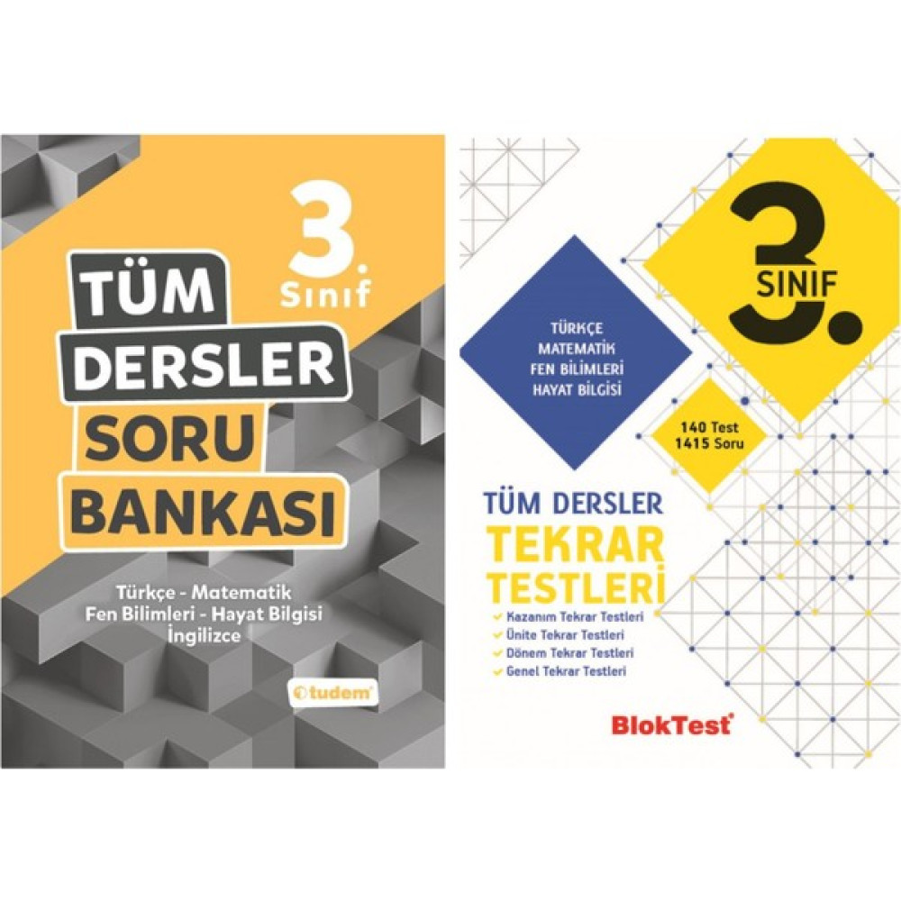Tudem Yayınları 3. Sınıf 2'li Set (Tüm Dersler Soru B.+ Tekrar Testleri) - Tudem Kaynak Kitapları Fiyatı