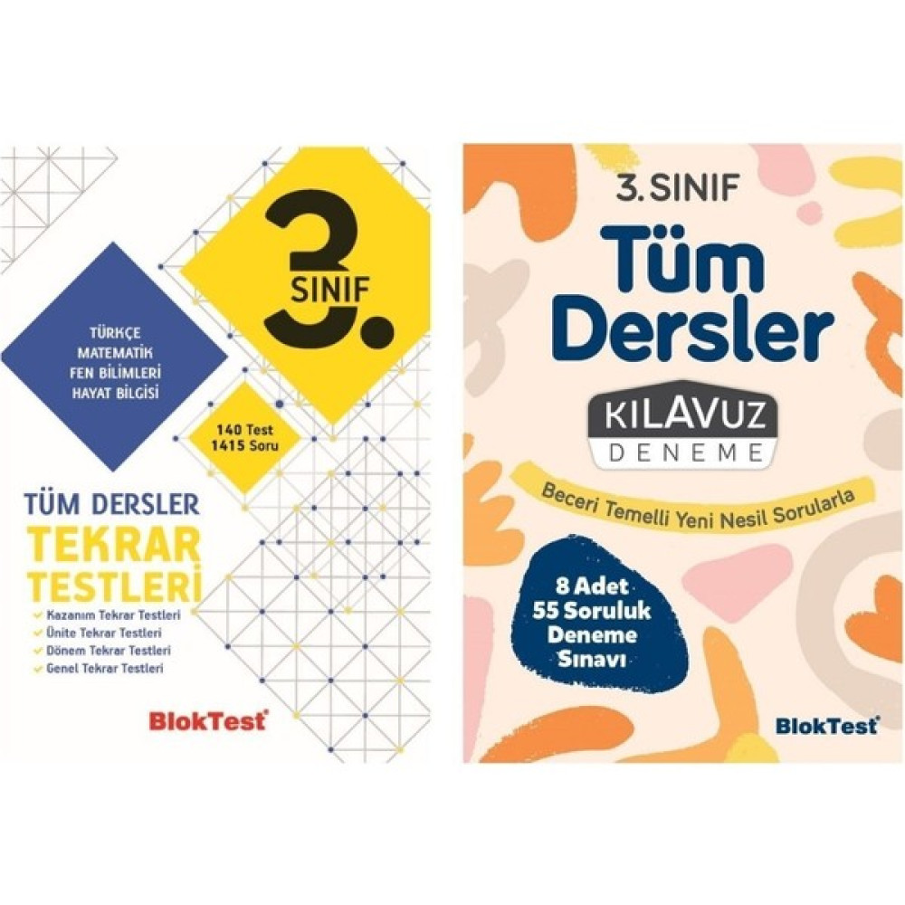 Tudem Yayınları 3. Sınıf Tüm Dersler Tekrar Testleri + Bloktest Deneme Tüm Dersler Fiyatı