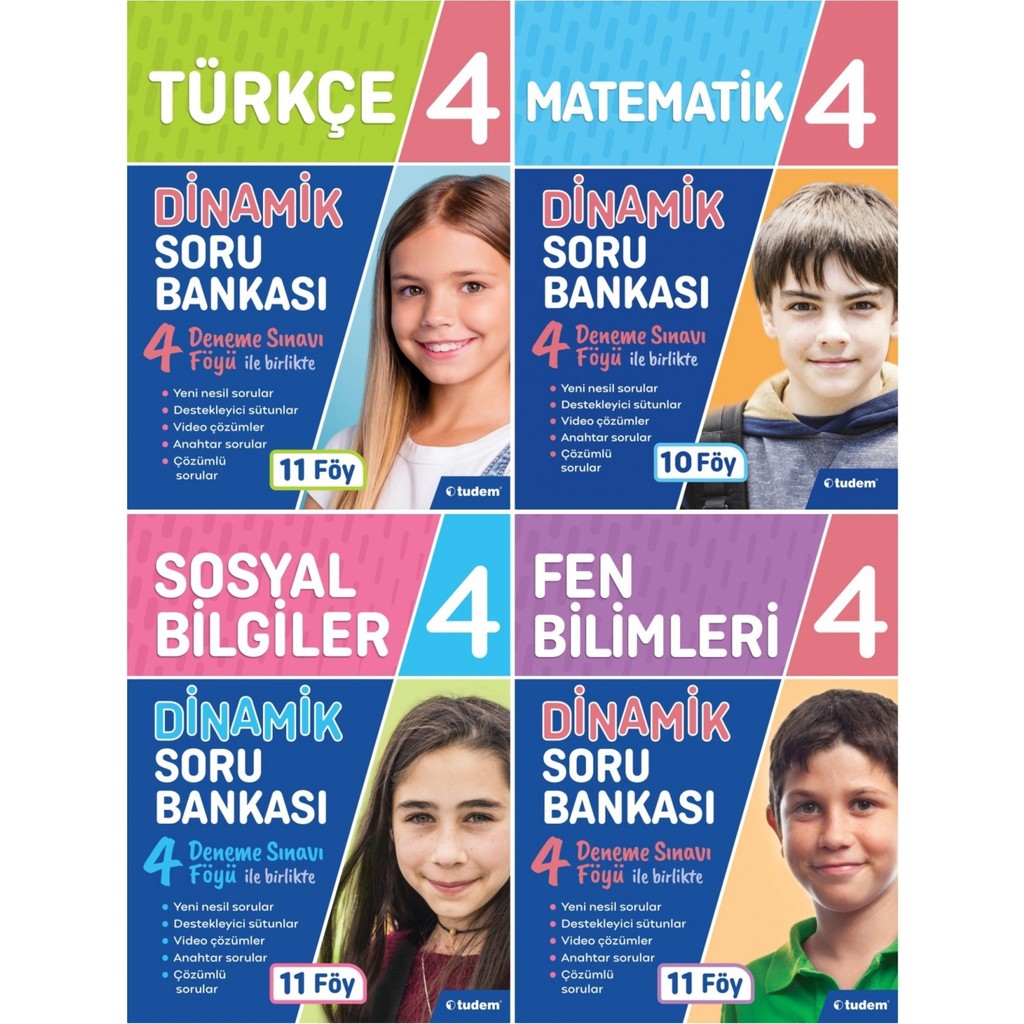 Tudem Yayınları 4. Sınıf 4'lü Dinamik Serisi (Türkçe + Matematik + Sosyal B. + Fe Diğer Fiyatı