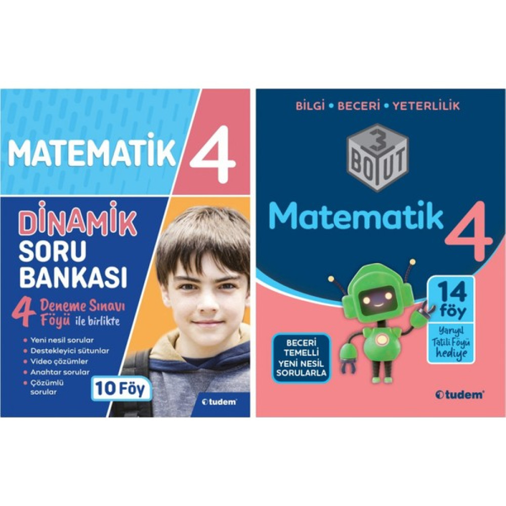 Tudem Yayınları 4. Sınıf Matematik 2'li Set (Dinamik + 3 Boyut) - Tudem Yayınları Kaynak Kitapları Fiyatı