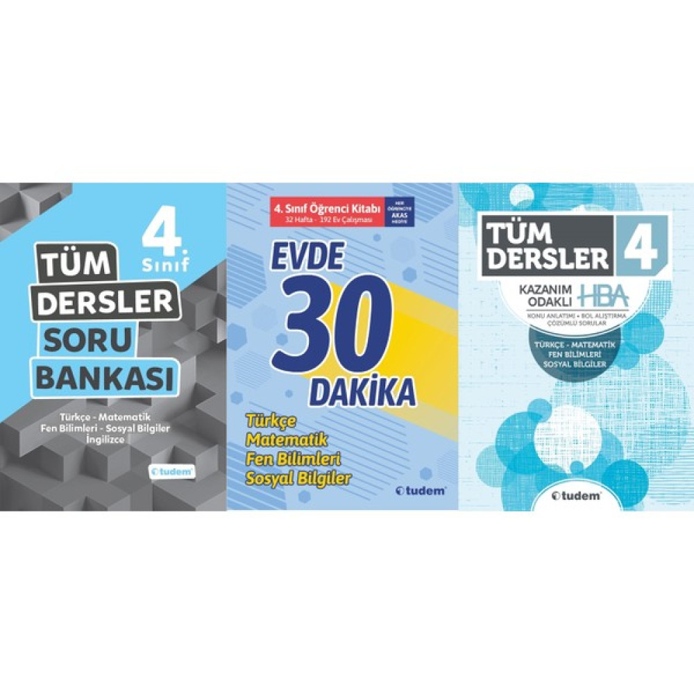 Tudem Yayınları 4 Tüm Dersler Evde 30 Dakika Hba Set Tüm Dersler Fiyatı