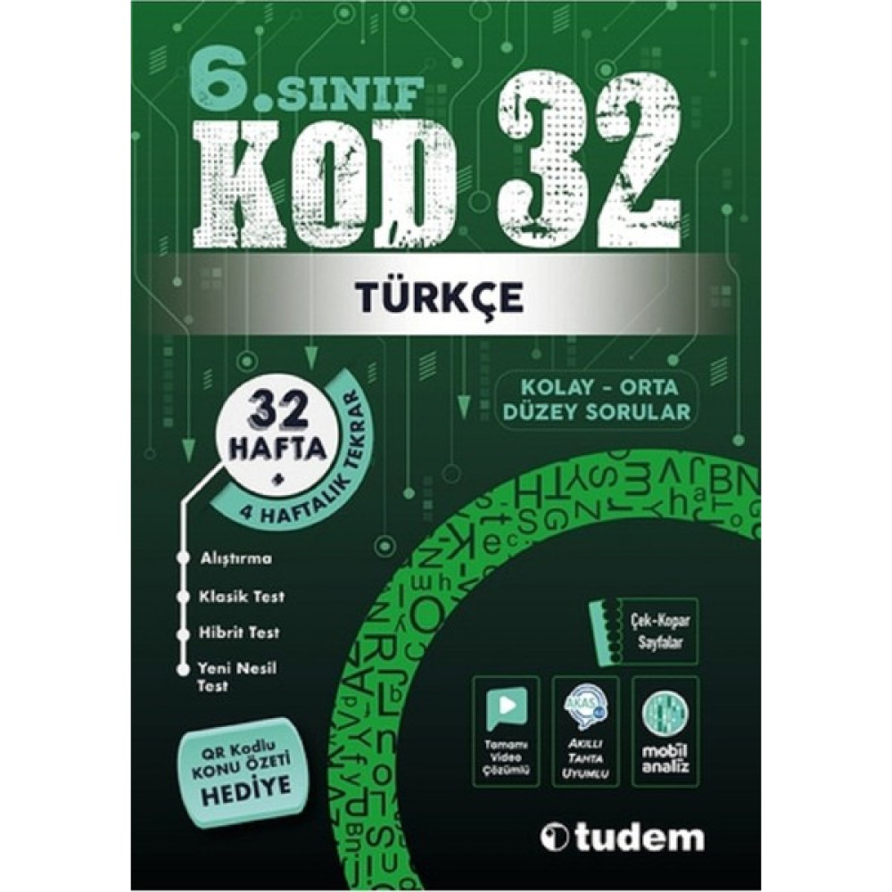 Tudem Yayınları 6.sınıf Türkçe Kod 32 Tekrar Testleri Kaynak Kitapları Fiyatı