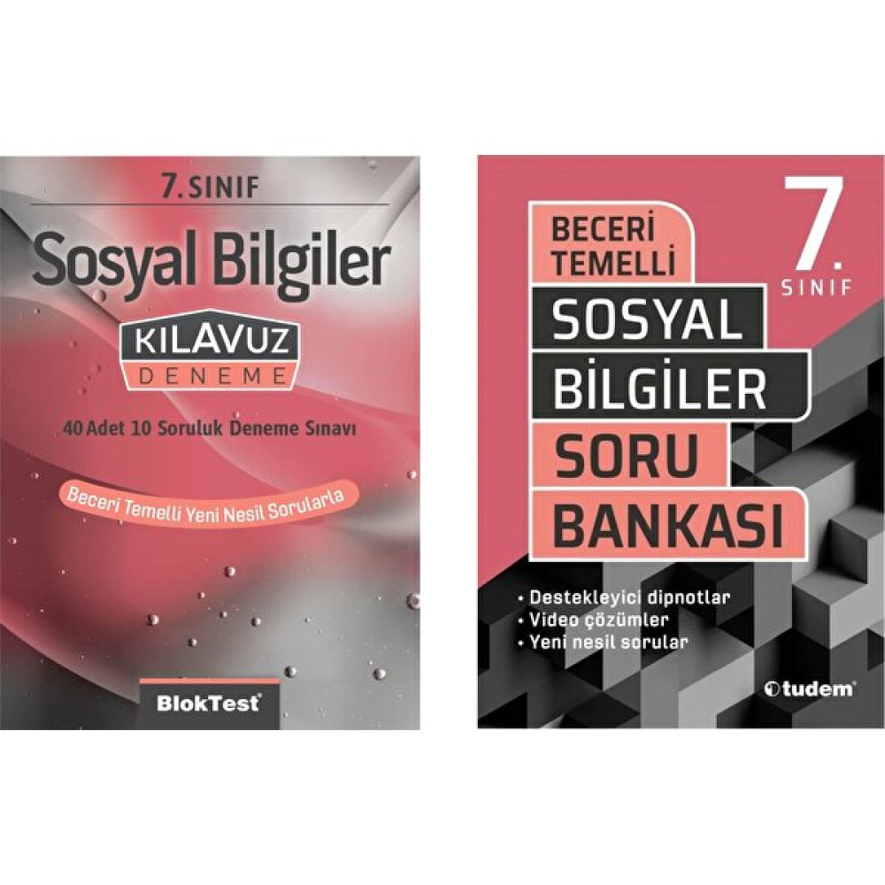 Tudem Yayınları 7. Sınıf Sosyal Bilgiler Beceri Temelli Soru Bankası + Klavuz Deneme Seti Kaynak Kitapları Fiyatı