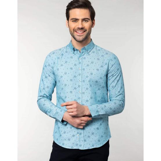 Tudors DR200013-654 Slim Fit Desenli Spor Erkek Gömlek