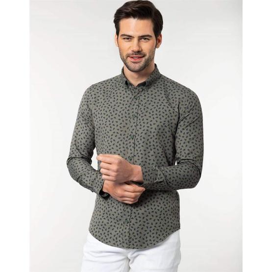 Tudors DR200013-654 Slim Fit Desenli Spor Erkek Gömlek