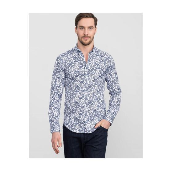 Tudors DR200013-654 Slim Fit Desenli Spor Erkek Gömlek