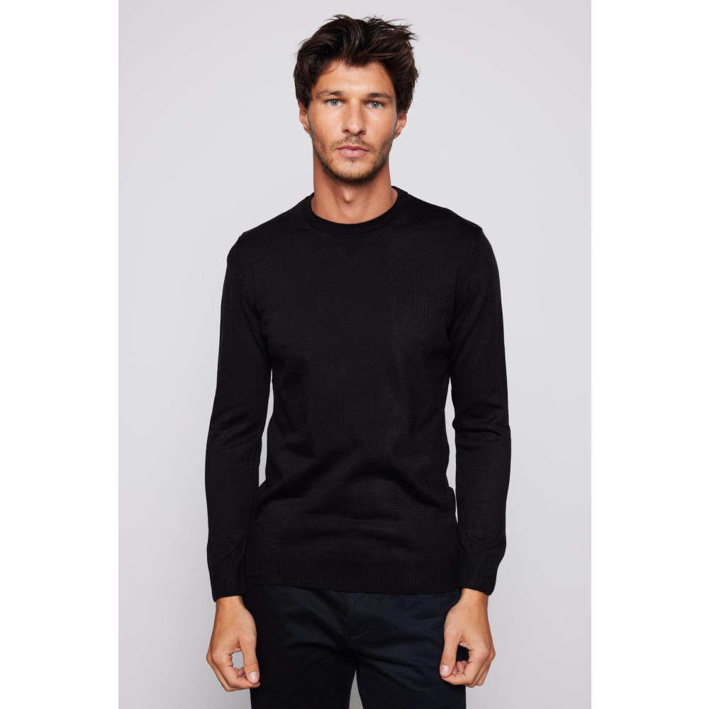 Tudors Erkek Slim Fit Dar Kesim Bisiklet Yaka Tüylenmeyen Yumuşak Dokulu Kışlık Siyah Kazak XXL Beden Bayan Kazak & Süveter & Triko Fiyatı