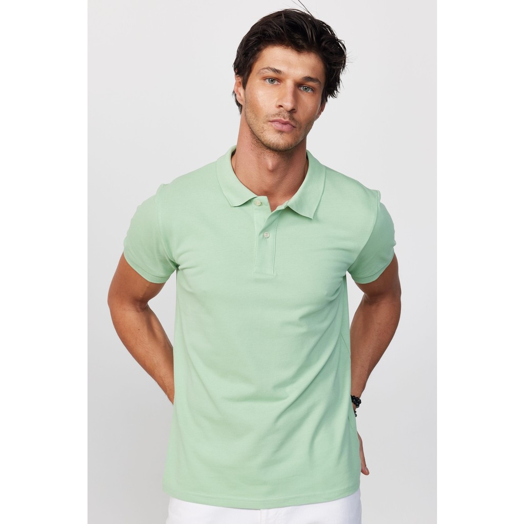 Tudors Erkek Slim Fit Dar Kesim Pamuk Düz Pike Yeşil Polo Yaka Tişört Erkek Giyim Fiyatı