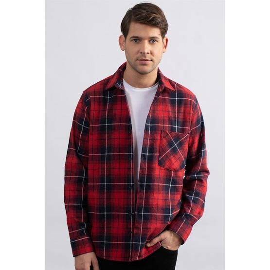 Tudors Klasik Rahat Kesim Kareli Oduncu Unisex Gömlek