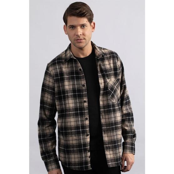 Tudors Klasik Rahat Kesim Kareli Oduncu Unisex Gömlek